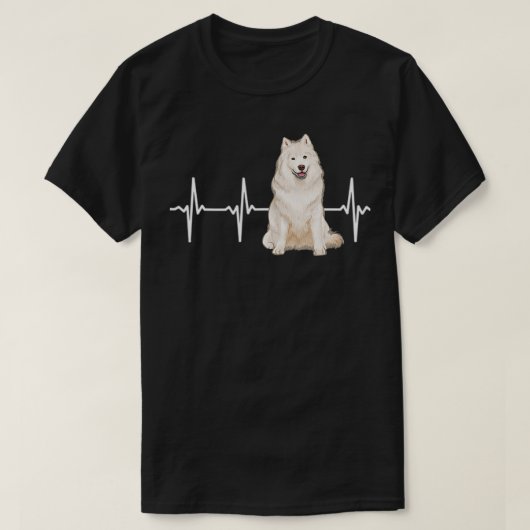 Samoyed Heartbeat Hund Lover T-Shirt (Design vorne)