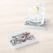 Samoyed Hearts Glasuntersetzer (Schrägansicht)