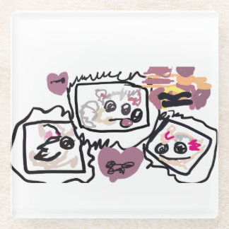 Samoyed Hearts Glasuntersetzer