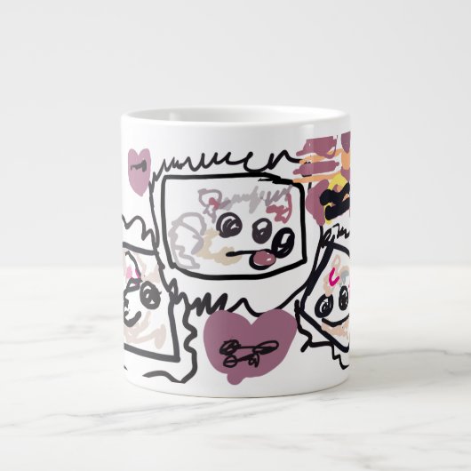 Samoyed Hearts Jumbo-Tasse (Vorderseite)