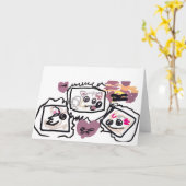 Samoyed Hearts Karte (Gelbe Blume)