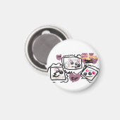 Samoyed Hearts Magnet (Vorderseite/Rückseite)