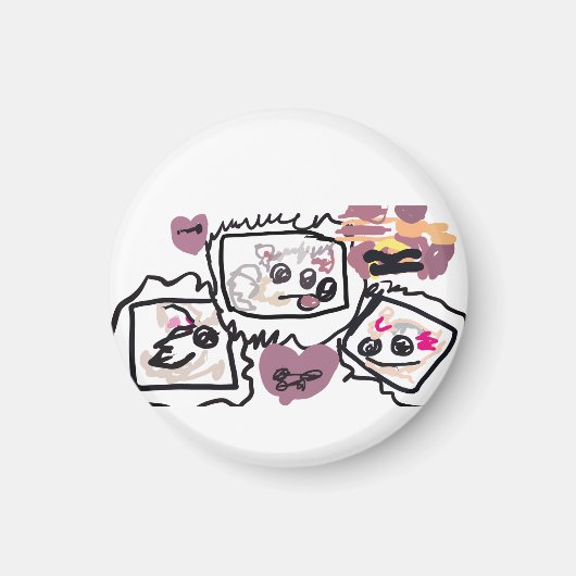 Samoyed Hearts Magnet (Vorne)