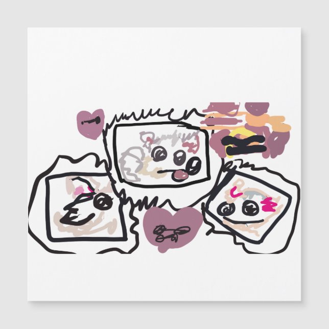 Samoyed Hearts  Magnetkarte (Vorderseite)