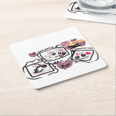 Samoyed Hearts  Rechteckiger Pappuntersetzer (angewinkelt)