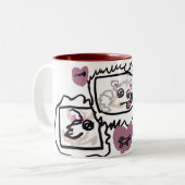 Samoyed Hearts Zweifarbige Tasse (Vorderseite Links)