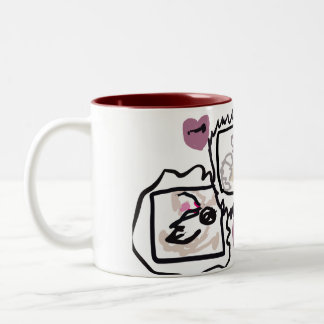 Samoyed Hearts Zweifarbige Tasse
