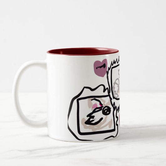 Samoyed Hearts Zweifarbige Tasse (Links)
