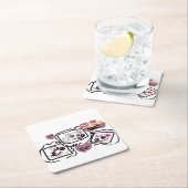 Samoyed Herzen  Rechteckiger Pappuntersetzer (Vor Ort)