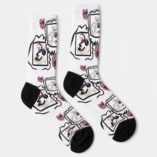 Samoyed Herzen Socken (Rechts)