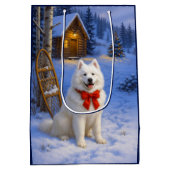 Samoyed Holiday  Mittlere Geschenktüte (Rückseite)