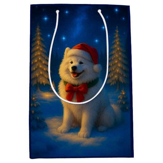 Samoyed Holiday  Mittlere Geschenktüte (Vorderseite)
