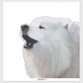 Samoyed Howl; Custom Cut Clear Vinyl Sticker XL (Blatt)