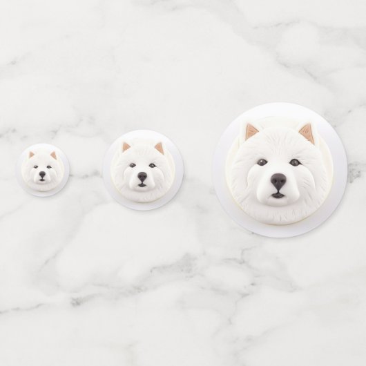 Samoyed Hund 3D Inspiriert Konfetti (Vorderseiten)