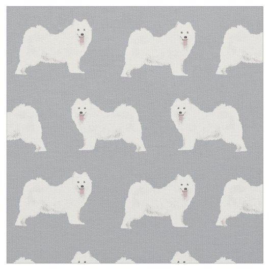 Samoyed Hund einfach grau Stoff (Nahaufnahme)