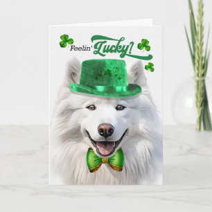 Samoyed-Hund fühlt sich am St. Patrick's Day glück Feiertagskarte