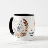 Samoyed Hund Herbstkranz Tasse (Vorderseite Links)