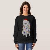 Samoyed Hund mit Weihnachtshuttlern Sweatshirt (Vorne ganz)