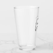 Samoyed Hund Silhouette Kontur Personalisiert Glas (Rechts)