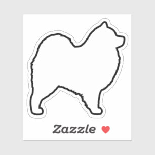 Samoyed Hund Silhouette Kontur Vinyl Sticker