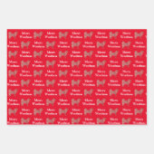 Samoyed Hund Silhouette Red Merry Woofmas Geschenkpapier Set (Vorderseite)