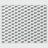 Samoyed Hund Silhouette Y&B Grid White Geschenkpapier (Flach)