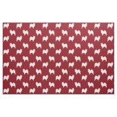 Samoyed Hund Silhouetten Muster rot und weiß Stoff (Fat Quarter (45,7 x 55,9 cm))