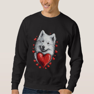 Samoyed-Hund zum Valentinstag mit Herzen Sweatshirt