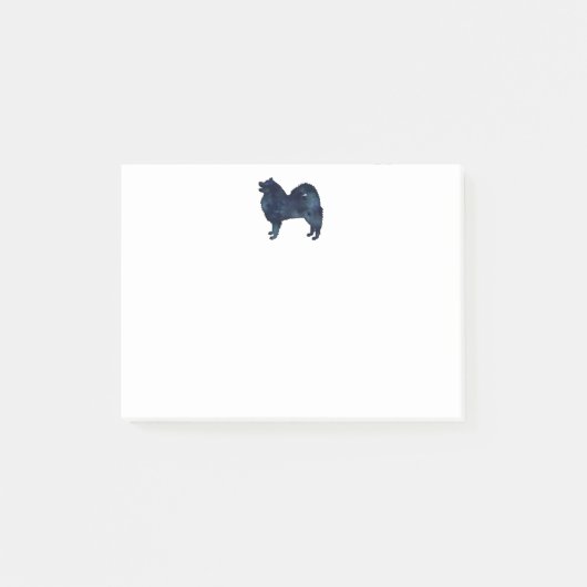 Samoyed Hunde Silhouette Schwarzes Wasser Post-it Klebezettel (Vorderseite)