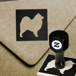 Samoyed-HundeSilhouette Gummistempel