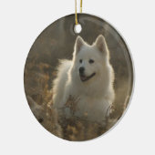 Samoyed-Hundeverzierung Keramikornament (Links)