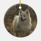 Samoyed-Hundeverzierung Keramikornament (Hinten)