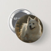 Samoyed-Hundezucht-rundes Button (Vorne & Hinten)