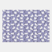 Samoyed Husky Hund mit Schnee auf Kiefern Geschenkpapier Set (Vorderseite 3)