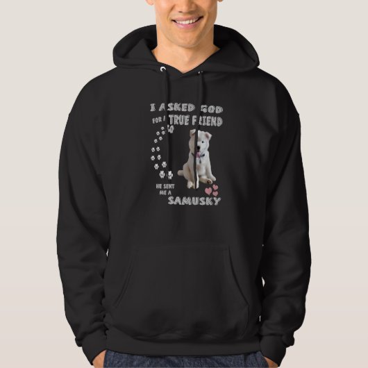 Samoyed Husky Mix Quote Mama Vater Kostüm Niedlich Hoodie (Vorderseite)