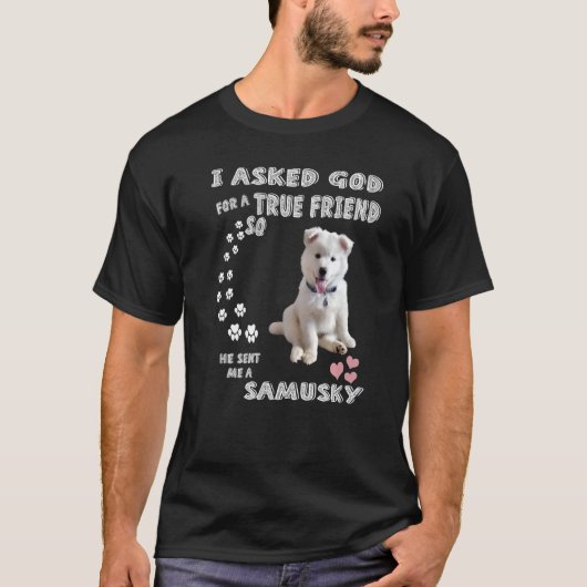 Samoyed Husky Mix Quote Mama Vater Kostüm Niedlich T-Shirt (Vorderseite)