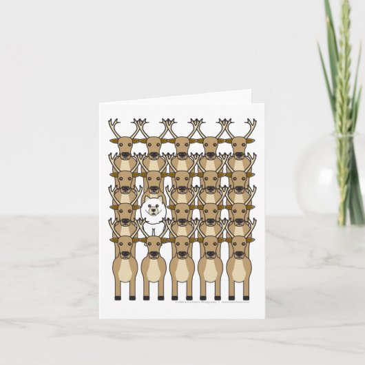 Samoyed im Ren Feiertagskarte (Vorderseite)