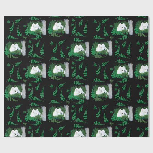 Samoyed in a Garden; Geschenk Wrap Geschenkpapier (Flach)