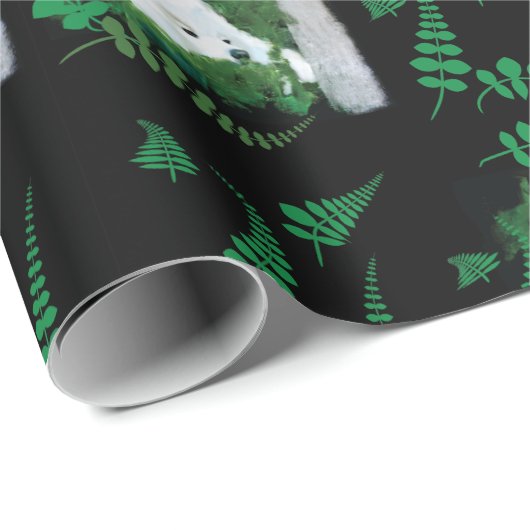 Samoyed in a Garden; Geschenk Wrap Geschenkpapier (Rolleneckpunkt)
