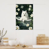 Samoyed In Bathtub Poster, Funny Dog Poster (Küche)