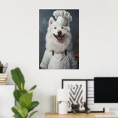 Samoyed In Chefs Hat Poster, Pet Poster, Samoyed Poster (Heimbüro)