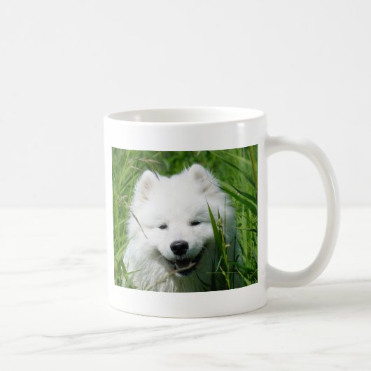 Samoyed in der Gras-Tasse Kaffeetasse (Rechts)