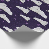 Samoyed in Lila Cosmos Geschenkwrap Geschenkpapier (Ecke)
