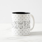 Samoyed in Samoyed Dog Letters geschrieben Zweifarbige Tasse (VorderseiteRechts)