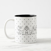 Samoyed in Samoyed Dog Letters geschrieben Zweifarbige Tasse (Links)