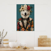 Samoyed In Suit Poster, Samoyed Portrait, Samoyed Poster (Küche)