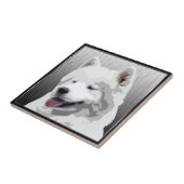 Samoyed-Keramik-Fliese Fliese (Seite)