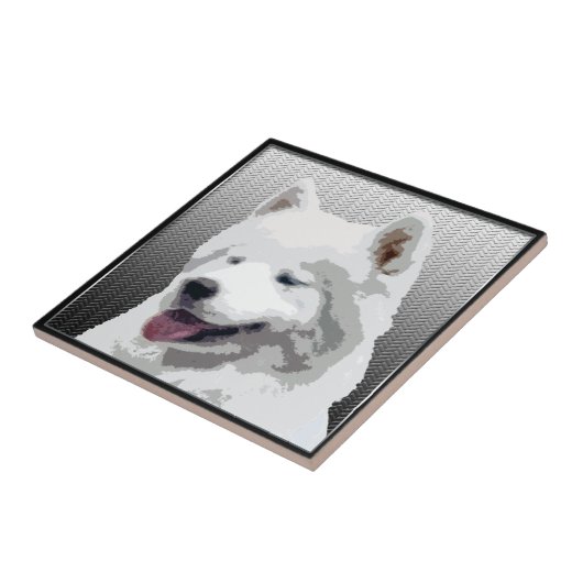 Samoyed-Keramik-Fliese Fliese (Seite)