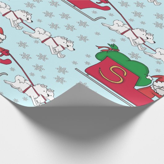 Samoyed Klaus Geschenkpapier (Ecke)