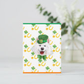 Samoyed Kleeblatt St. Patricks Day Feiertagspostkarte (Stehend Vorderseite)